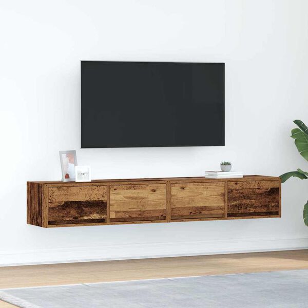 vidaXL TV-b&auml;nkar 2 st gammalt tr&auml; 80x31x25,5 cm konstruerat tr&auml;