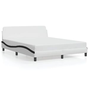 vidaXL S&auml;ngram Dover vit och svart 160x200 cm konstl&auml;der