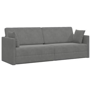 vidaXL Golvb&auml;ddsoffa M&ouml;rkgr&aring; 213 x 70 x 77 cm Sammet