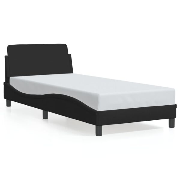 vidaXL Bed Frame with Headboard "Dover" Black 90x200 cm Fabric