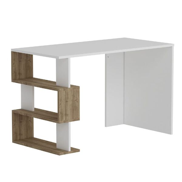 Homemania Datorbord Patara 120x60x75 cm vit och valn&ouml;tstr&auml;