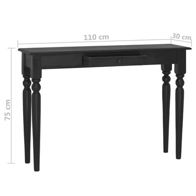 vidaXL Avlastningsbord blekt svart 110x30x75 cm massiv mahogny