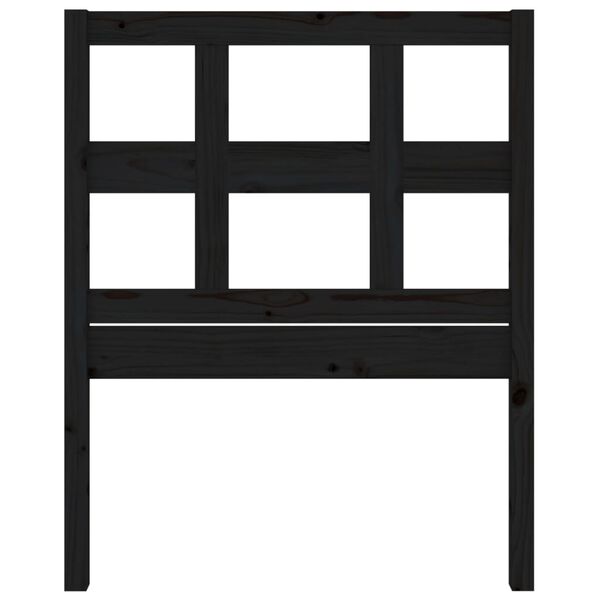 vidaXL Sänggavel svart 80,5x4x100 cm massiv furu