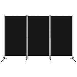 vidaXL Rumsavdelare 3 paneler svart 260x180 cm