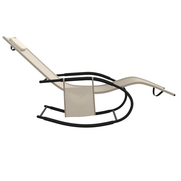 vidaXL Gungande sols&auml;ng gr&auml;ddvit st&aring;l och textilene