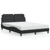 vidaXL Bed Frame without Mattress "Zadar" Black 137x190 cm Faux Leather