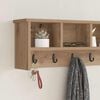 vidaXL V&auml;ggmonterad Kl&auml;dh&auml;ngare med hylla Artisan Ek 100 x 16 x 26 cm