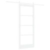 vidaXL Skjutd&ouml;rr ORKDAL Vit 83 x 202 cm Massivt talltr&auml; och glas