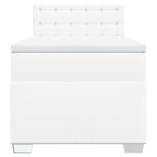 vidaXL Ramsäng med madrass vit 80x200 cm konstläder
