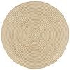 vidaXL Handgjord jutematta med spiraldesign vit 150 cm