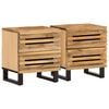 vidaXL Nattduksbord 2 st 40x34x46 cm massivt grovt mangotr&auml;