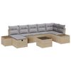 vidaXL Tr&auml;dg&aring;rdsoffset med kudde 8 pcs Beige konstrotting