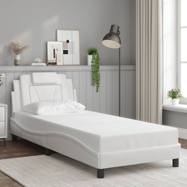 vidaXL Bed Frame "Viana" with LED without Mattress White 90x190 cm