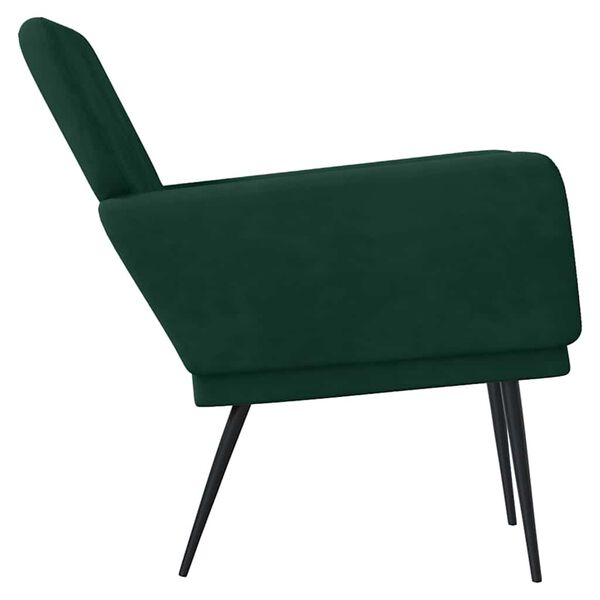 vidaXL Loungestol m&ouml;rkgr&ouml;n 62x79x79 cm sammet