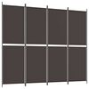 vidaXL Rumsavdelare 4 paneler brun 200x220 cm tyg