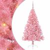 vidaXL Konstgjord F&ouml;rbelyst Julgran Rosa 150 cm PVC