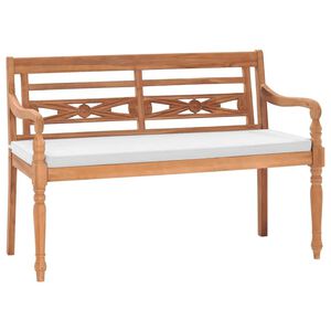 vidaXL Bataviab&auml;nk med dyna 120 cm teak