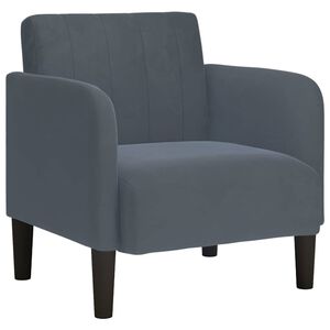 vidaXL Soffstol med armst&ouml;d m&ouml;rkgr&aring; 54 cm sammet