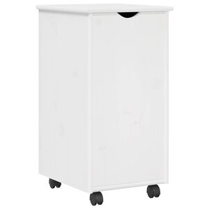 vidaXL Rullande sk&aring;p med hjul Vit 34 x 39 x 65,5 cm Massiv furu