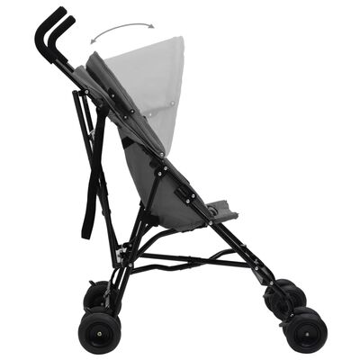 vidaXL Paraplyvagn ljusgrå och svart stål