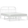 vidaXL S&auml;ngram med huvudgavel metall vit 180x200 cm