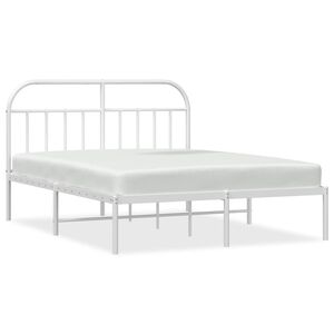 vidaXL S&auml;ngram med huvudgavel metall vit 180x200 cm