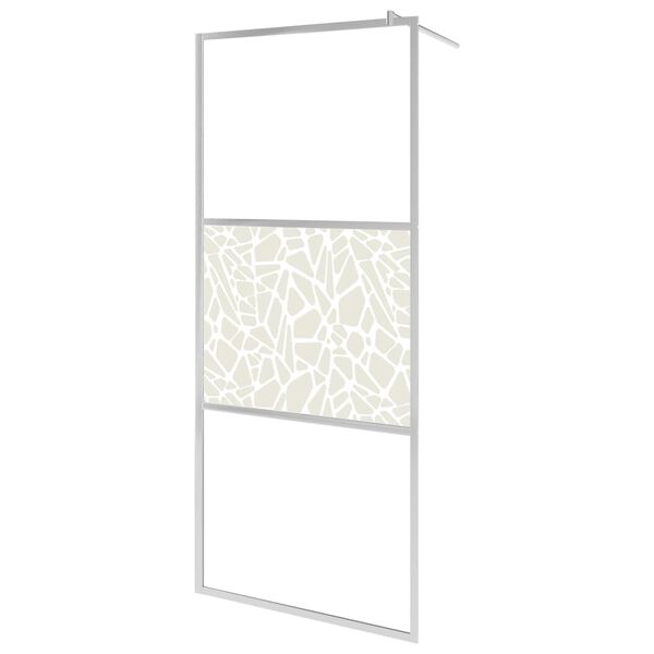 vidaXL Duschvägg med ESG-glas stendesign 90x195 cm