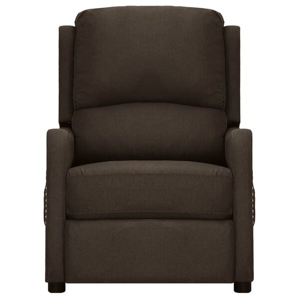 vidaXL Elektrisk massagefåtölj mörkbrun tyg