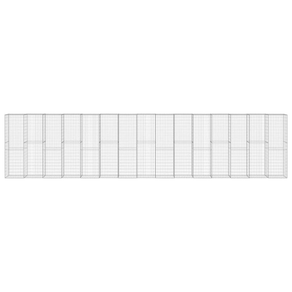 vidaXL Gabionmur i galvaniserat stål 900x50x200 cm