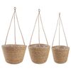 vidaXL Sj&ouml;gr&auml;s V&auml;xtkorgar 3 pcs Naturlig &Oslash;26 x 19 cm 100% Sj&ouml;gr&auml;s