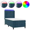 vidaXL Rams&auml;ng med madrass & LED m&ouml;rkbl&aring; 100x200 cm sammet