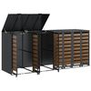 vidaXL Förvaring för 3 soptunnor Antracit 340 x 77,5 x 115,5 cm Stål