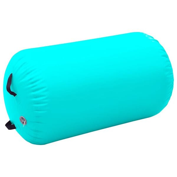 vidaXL Uppbl&aring;sbar gymnastikrulle med pump 100x60 cm PVC gr&ouml;n