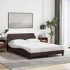vidaXL Bed Frame "Dover" Dark Brown 140x190 cm Fabric