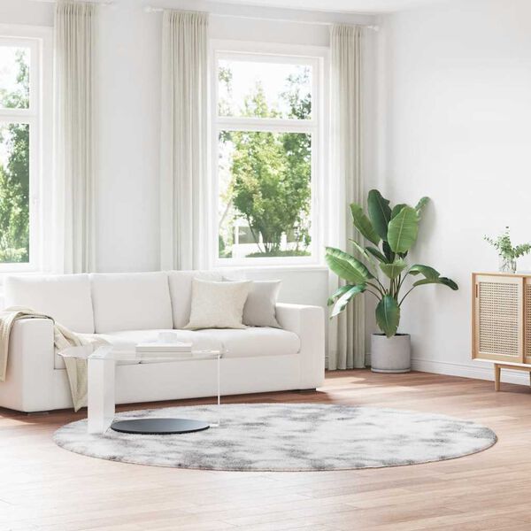 vidaXL Ryamatta med l&aring;ng lugg NAVARRA silvergr&aring; 240x240 cm polyester