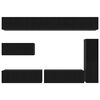 vidaXL TV-b&auml;nkset V&auml;ggmonterad 7 pcs Svart Ek Konstruerat tr&auml;