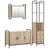 vidaXL Badrumssk&aring;psset 3 st Sonoma-ek 40 x 36 x 200,5 cm