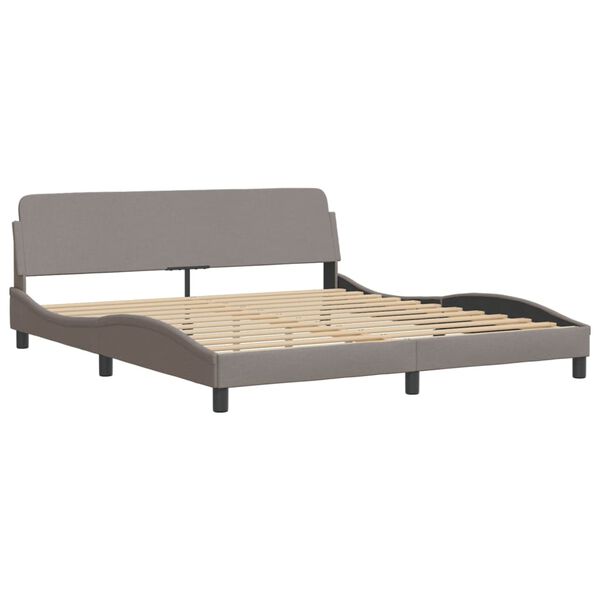 vidaXL Bed with Mattress "Hvar" Taupe 180x200 cm Fabric