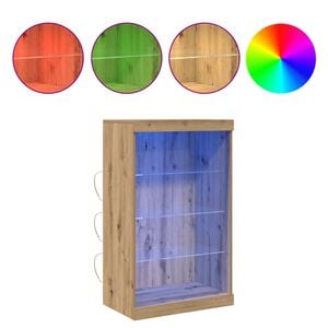 vidaXL LED-sido bord Artisan Ek 60,5 x 37 x 100 cm Konstruerat tr&auml;