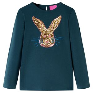 T-shirt med l&aring;nga &auml;rmar f&ouml;r barn m&ouml;rkgr&ouml;n 104