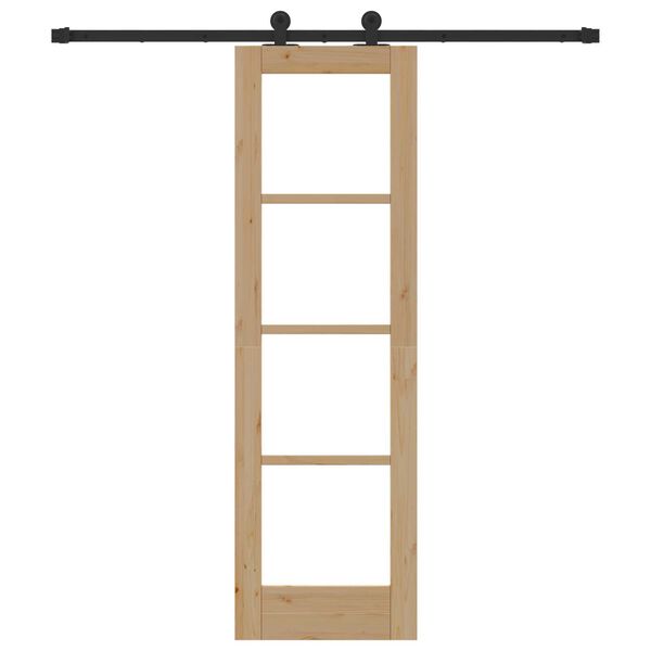 vidaXL Skjutd&ouml;rr ORKDAL Naturlig och svart 61 x 198,5 cm