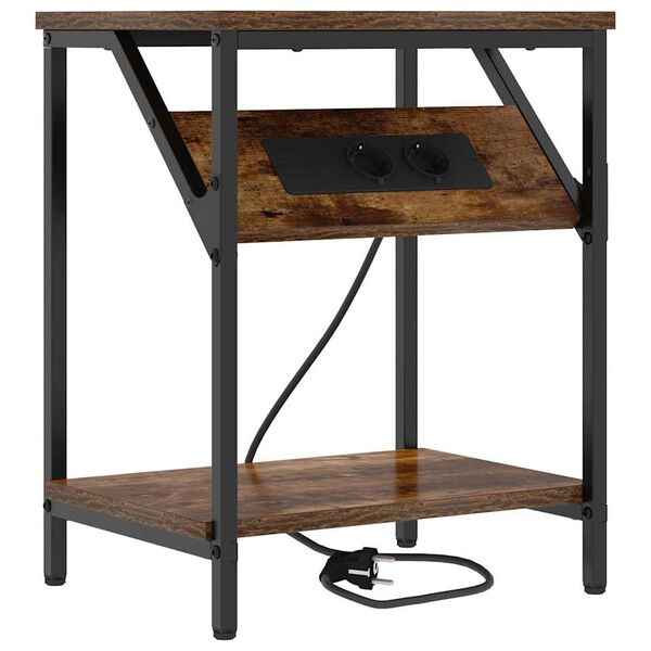 vidaXL Nattduksbord R&ouml;kt ek 38 x 30 x 48 cm Konstruerat tr&auml;