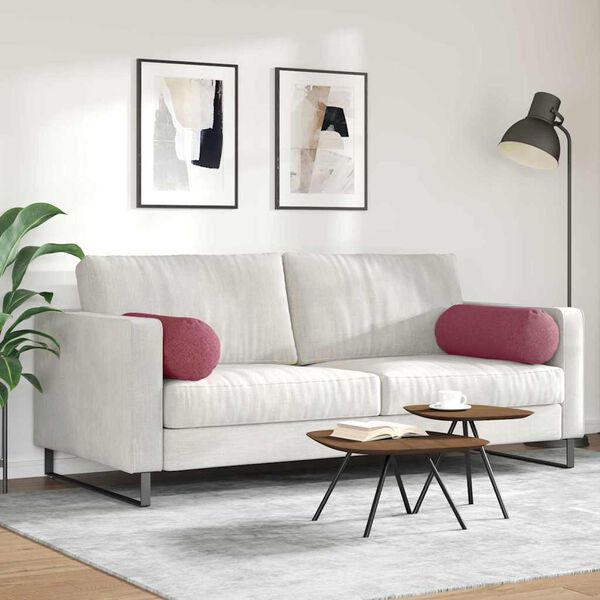 vidaXL Bolsterkuddar 2 pcs Vinr&ouml;d &Oslash; 25 x 70 cm tyg