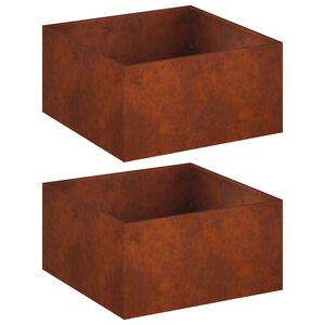vidaXL Tr&auml;dg&aring;rdsplanterare 2 st Rostig 80 x 80 x 40 cm