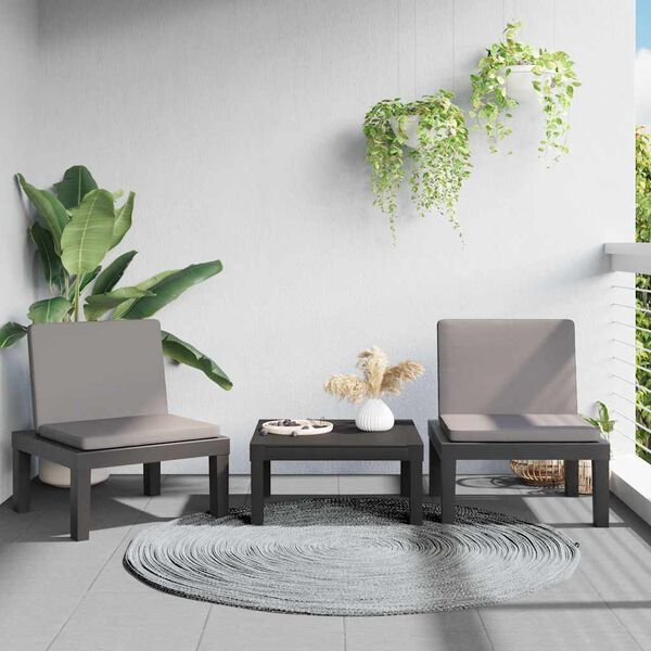 vidaXL Sols&auml;ng med dynor antracit PP