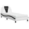 vidaXL Bed "Viana" with Mattress White and Black 90x190 cm Faux Leather
