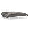 vidaXL S&auml;ngram med huvudgavel metall vit 200x200 cm