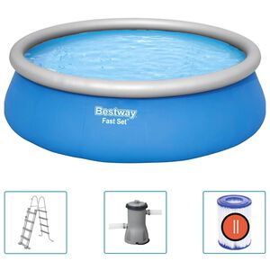 Bestway Uppbl&aring;sbar pool med tillbeh&ouml;r Fast Set rund 457x122 cm