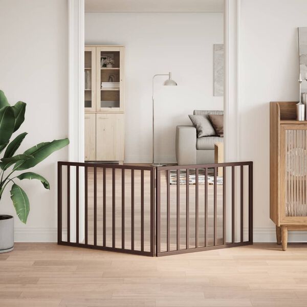 vidaXL Hundgrind hopf&auml;llbar 2 paneler brun 160 cm poppel