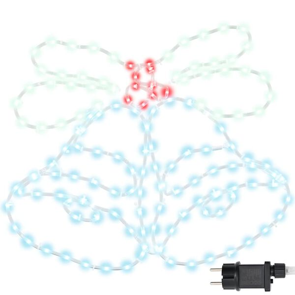 vidaXL Julklocka med 144 LED-lampor Flerfärgsdesign 56 x 46 cm PVC